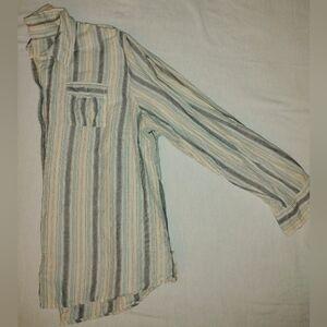 Linen Cotton Lightweight Long Sleeve Shirt Top No Tag Size M/L